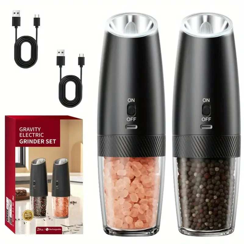 Electric Salt and Pepper Grinder Set