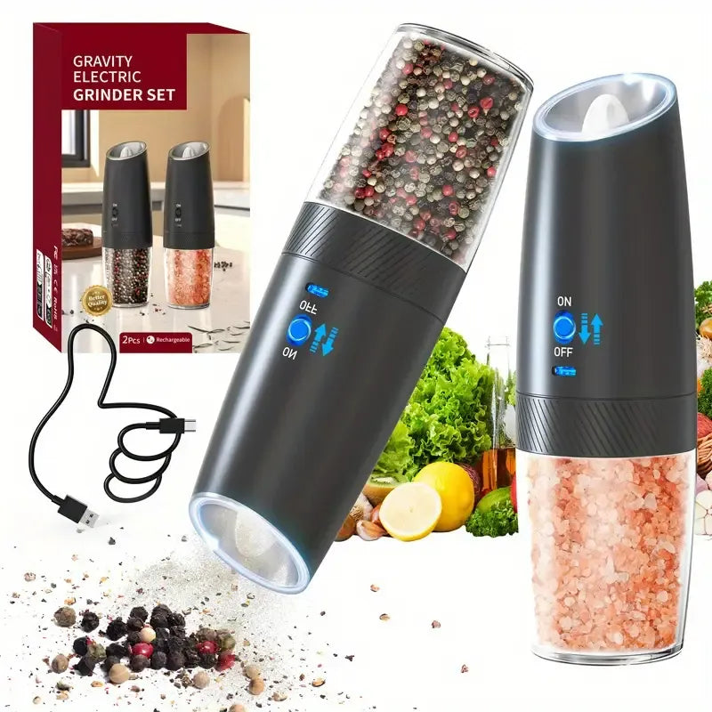 Electric Salt and Pepper Grinder Set