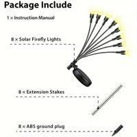 4-Packs Solar Powered Firefly Garden Lights