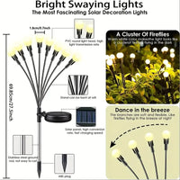 4-Packs Solar Powered Firefly Garden Lights