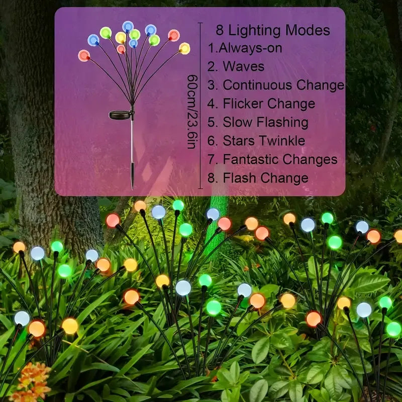 8-Packs Solar Powered Firefly Garden Lights