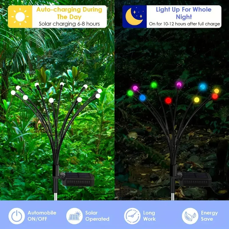 8-Packs Solar Powered Firefly Garden Lights