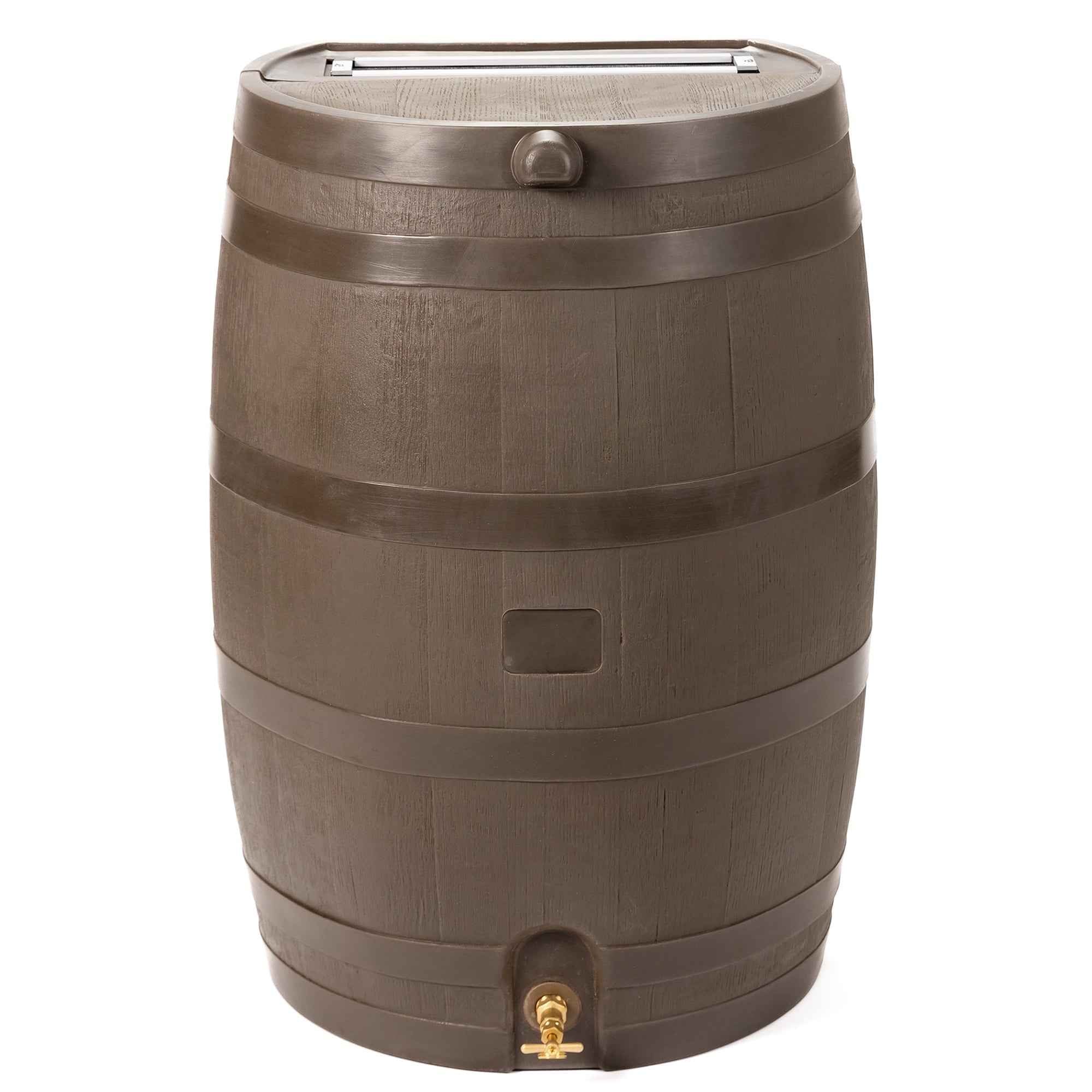 50 Gallon Flat Back Rain Barrel with Brass Spigot & Overflow Valve