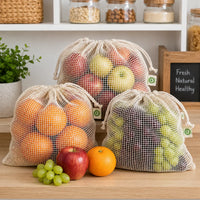 3 Pcs Organic Cotton Onion Storage Bags