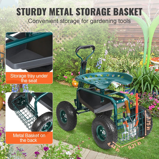 Garden Seat With Wheels