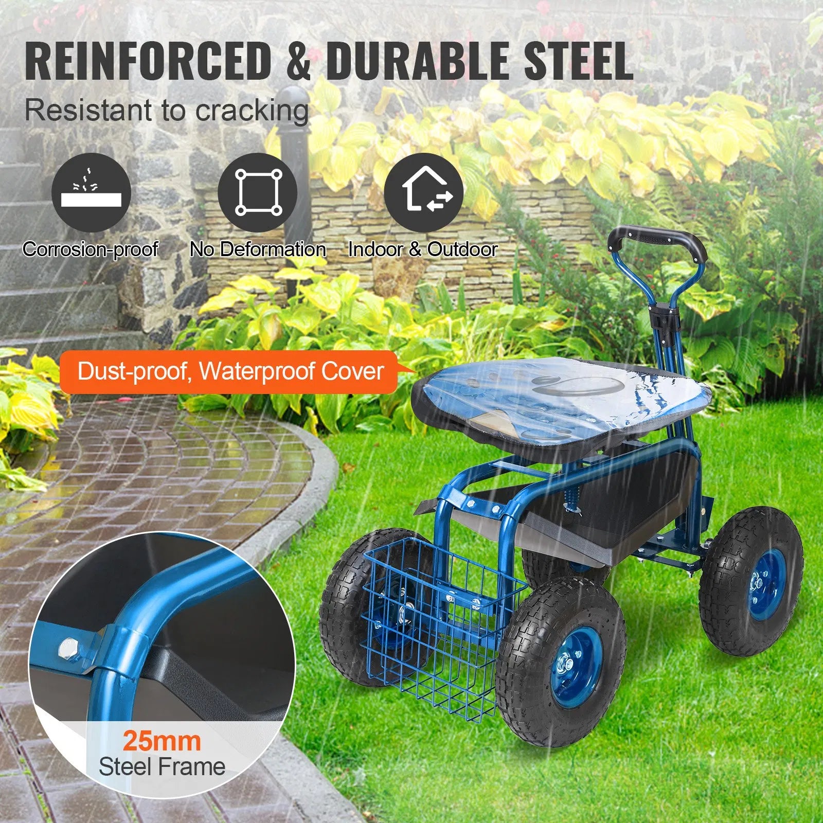 Garden Seat With Wheels