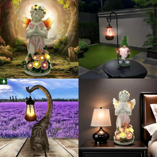 Garden Statues with Solar Lights