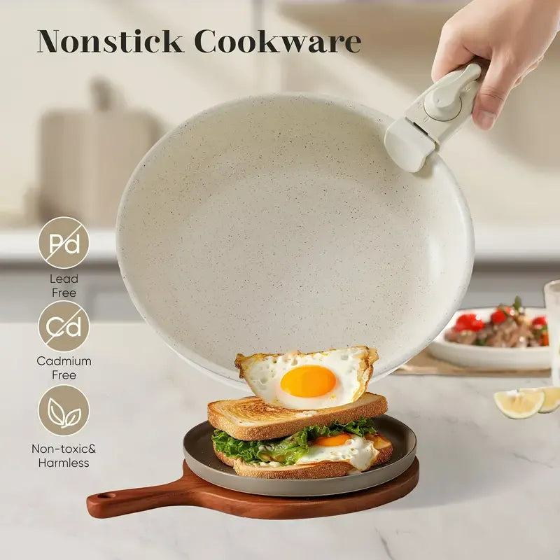 12 Pcs Nonstick Granite Cookware Set