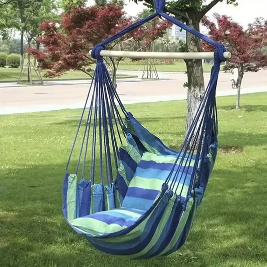 Hammock with Pillow, Blue and Red