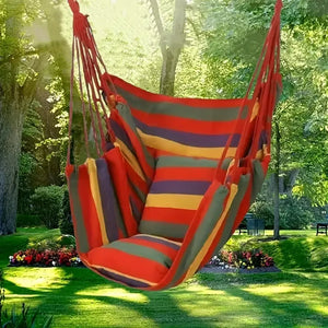 Hammock with Pillow, Blue and Red