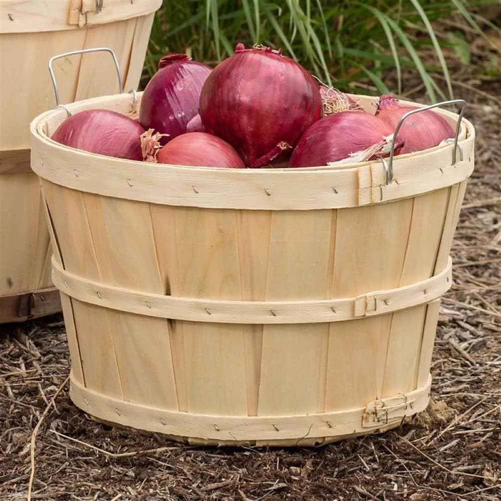 Handcrafted Half Bushel Basket with Wire Handles
