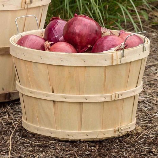 Handcrafted Half Bushel Basket with Wire Handles