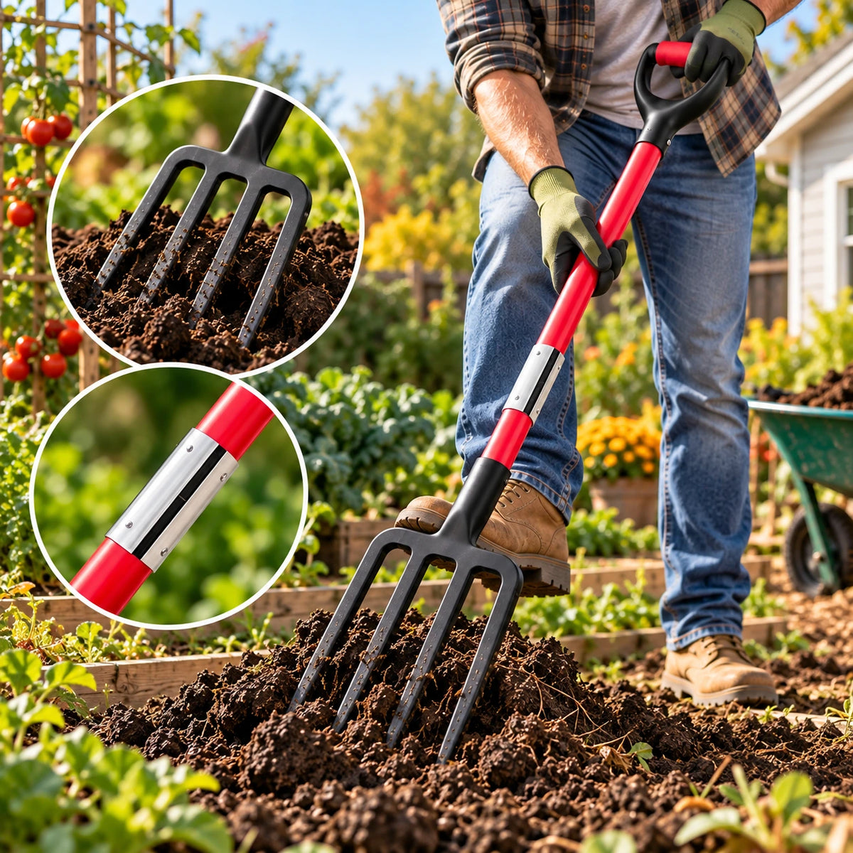 45" Long Handled Garden Fork