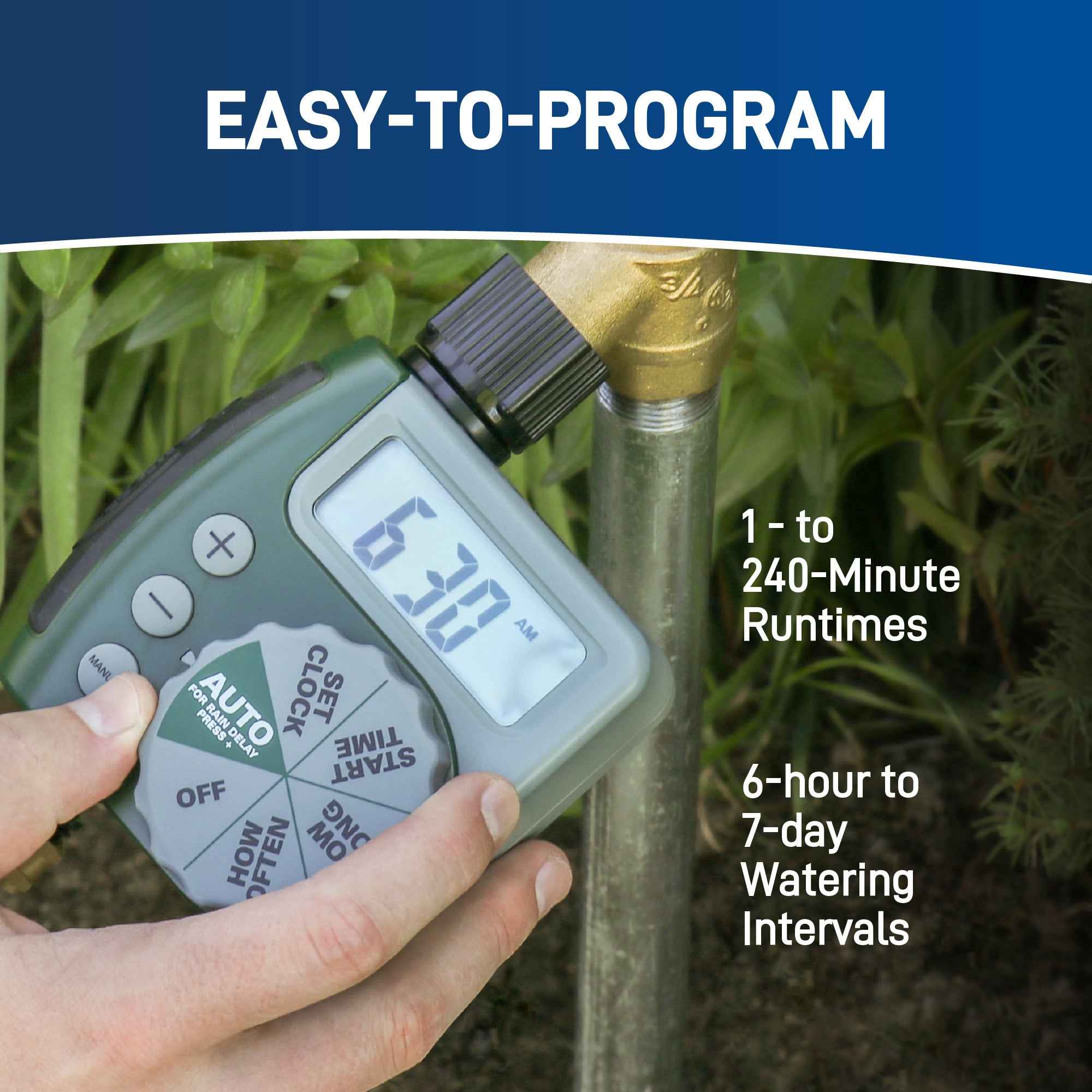 1-Outlet Irrigation Timer | Programmable Hose Faucet Timer