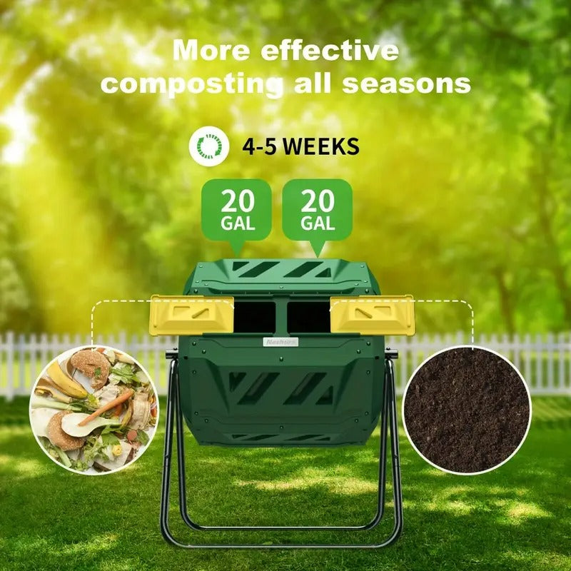43 Gallon Large Tumbler Compost Bin