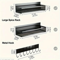 4 Pcs Magnetic Fridge Organizer Spice Rack