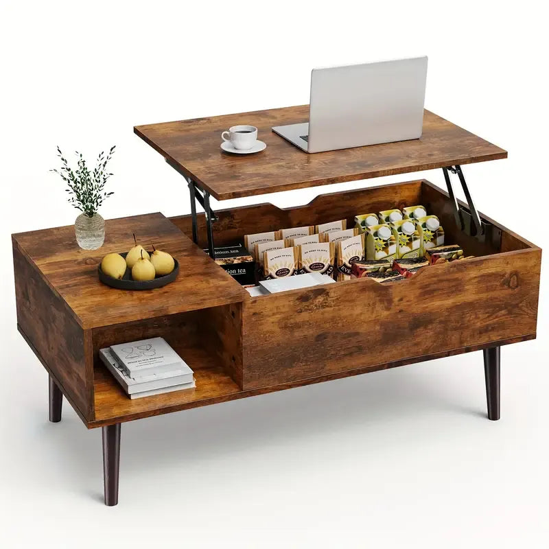 Modern Coffee Table with Storage -Brown / Black