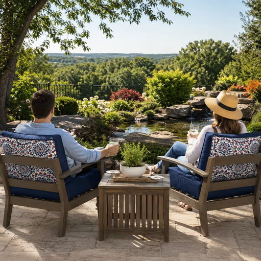 Water Repellent Outdoor Deep Seat Cushions Set 22 x 24