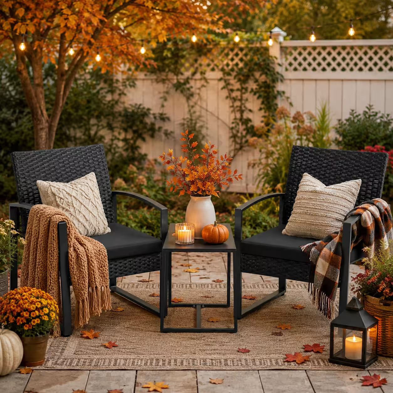 3 Piece Wicker Outdoor Rattan Furniture