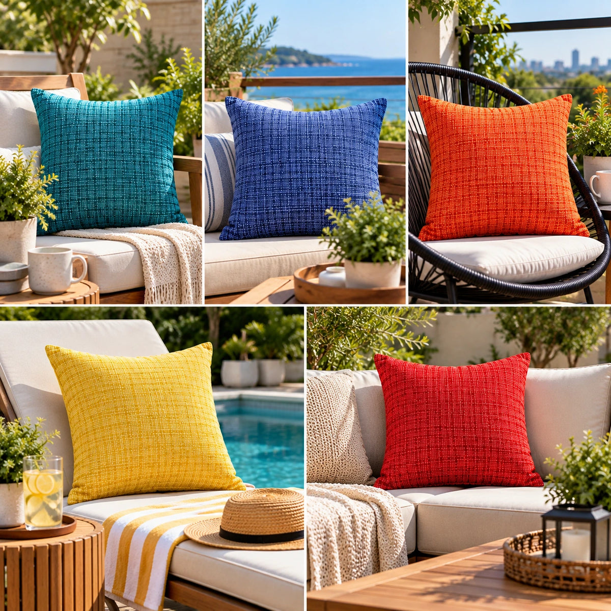 Waterproof Outdoor Pillows with Insert & Cover