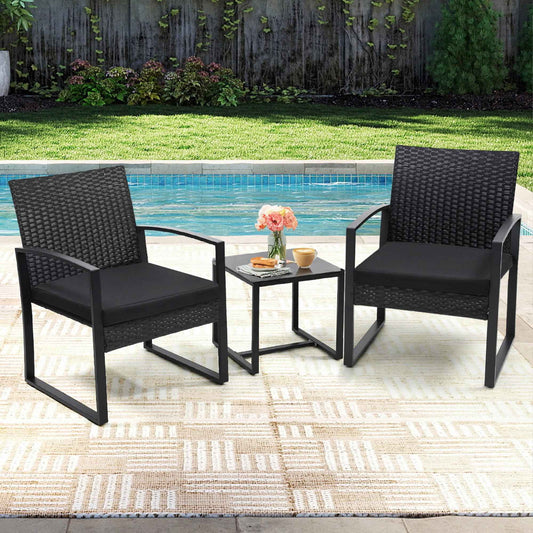 3 Piece Wicker Outdoor Rattan Furniture