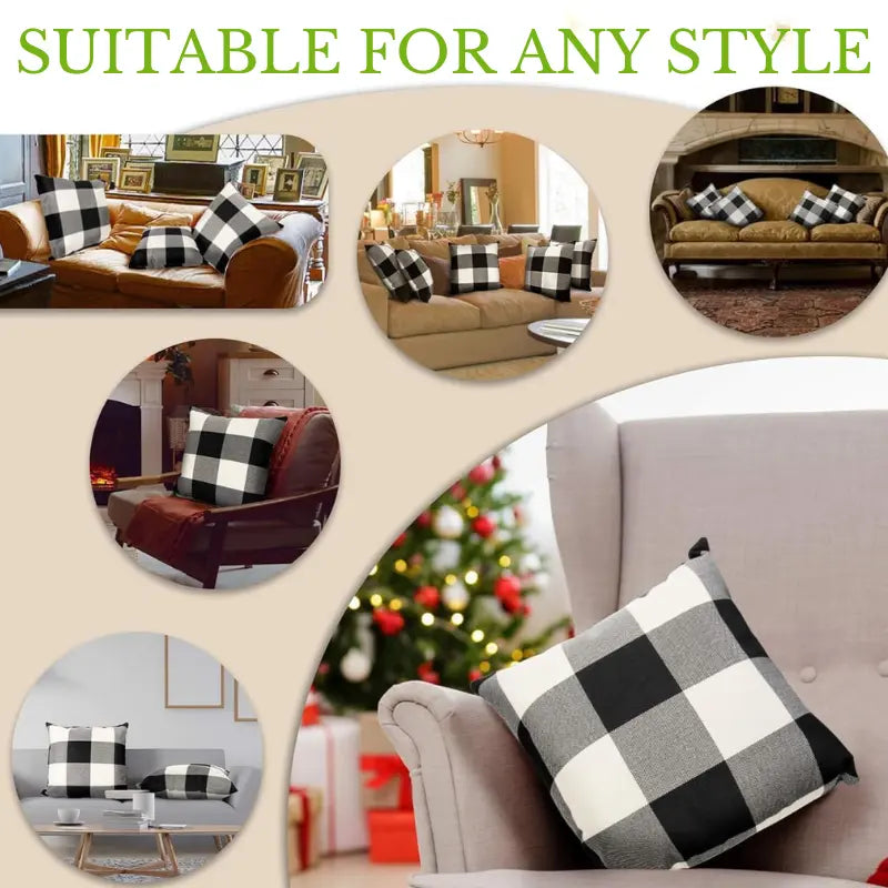 2 Pack Plaid Throw Pillow Covers