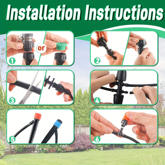 226 Ft Drip Irrigation Kit, Plant Watering System