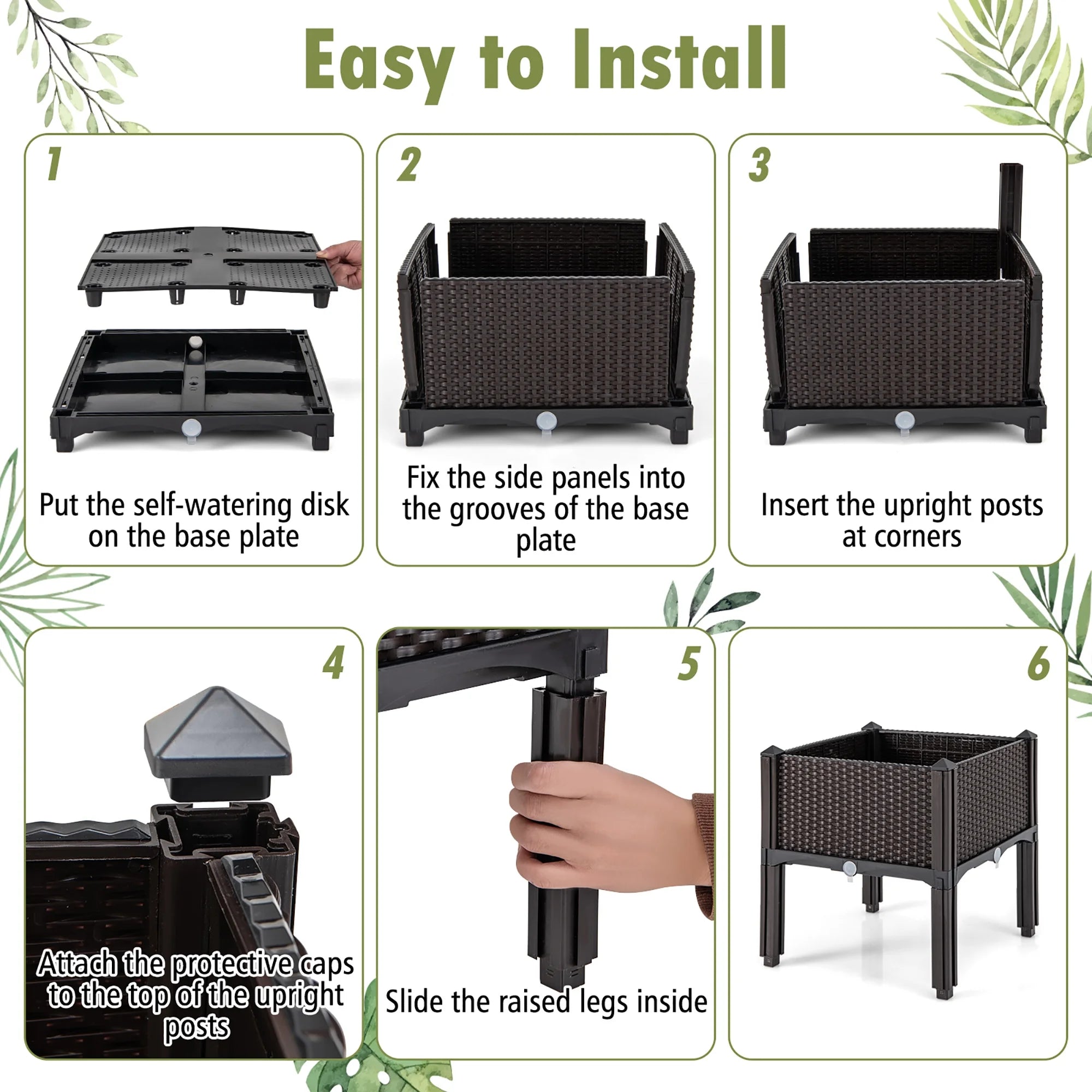 2 Pcs Plastic Raised Garden Bed