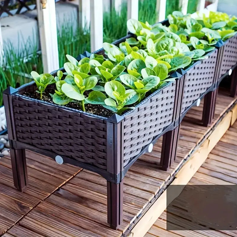 2 Pcs Plastic Raised Garden Bed