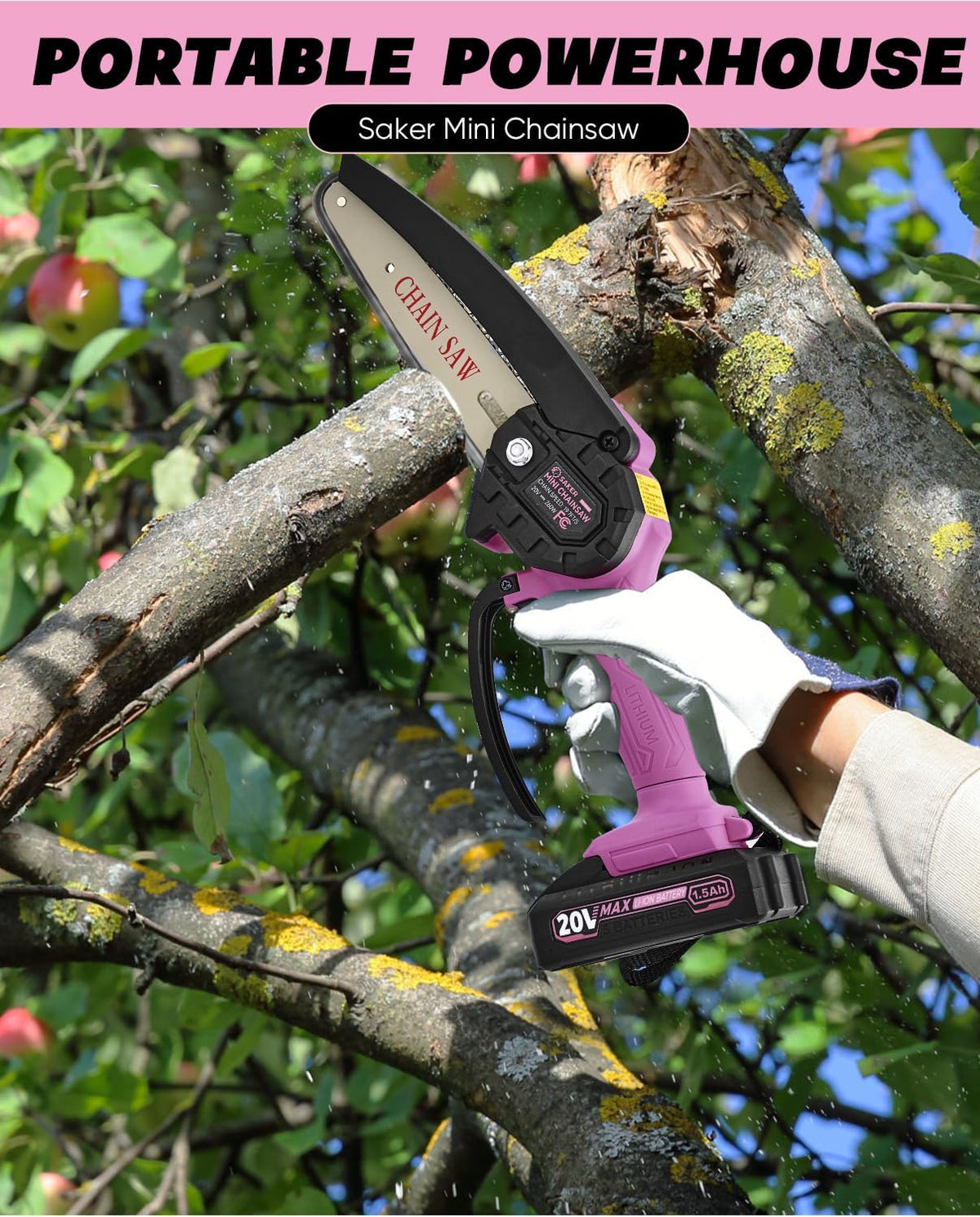6-Inch Mini Electric Chainsaw Pink
