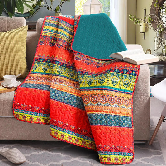 50" x 60" Quilted Throw Blanket - Soft and Cozy Throw Blanket