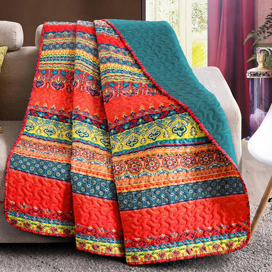 50" x 60" Quilted Throw Blanket - Soft and Cozy Throw Blanket