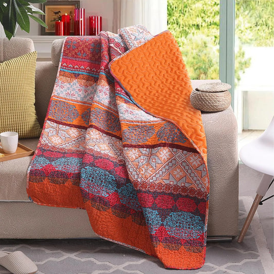 50" x 60" Quilted Throw Blanket - Soft and Cozy Throw Blanket
