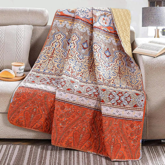 50" x 60" Quilted Throw Blanket - Soft and Cozy Throw Blanket