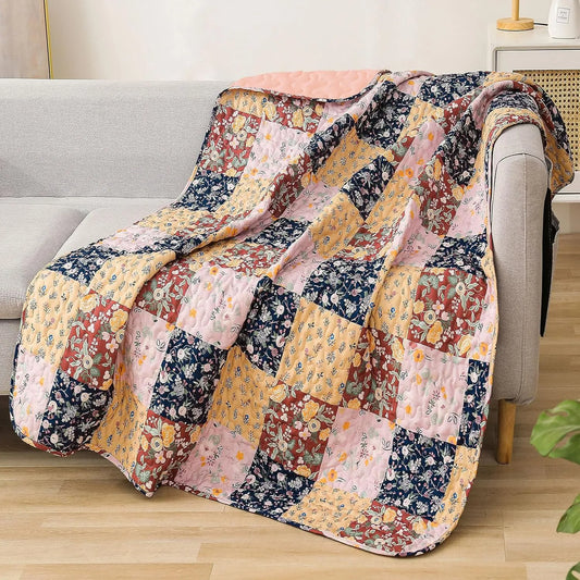 50" x 60" Quilted Throw Blanket - Soft and Cozy Throw Blanket