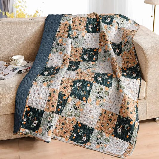 50" x 60" Quilted Throw Blanket - Soft and Cozy Throw Blanket