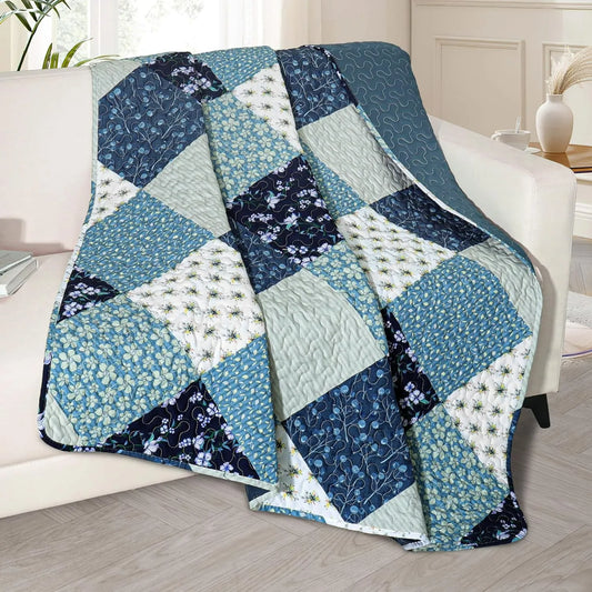 50" x 60" Quilted Throw Blanket - Soft and Cozy Throw Blanket