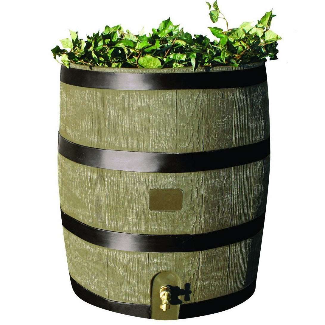 35 Gallon Rain Water Barrel | Rain Barrel Planter Combo