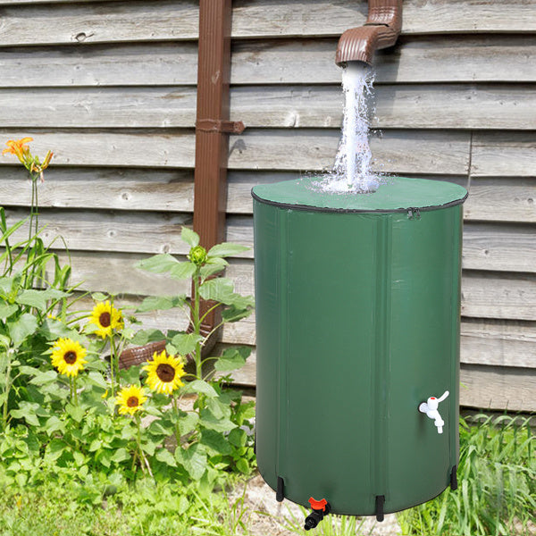Rain Water Barrel, Water Collector Green - 132 Gallon