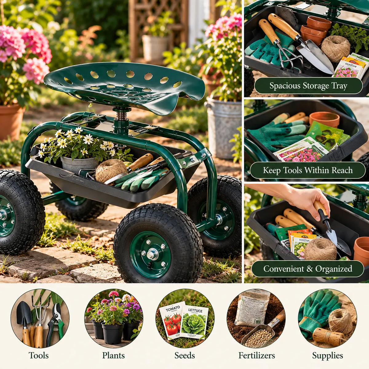 Rolling Garden Seat 