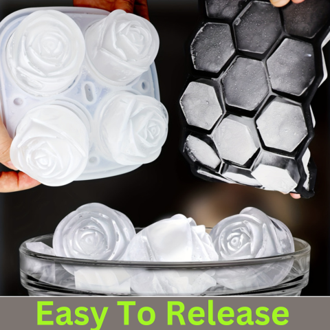 8 Packs Rose Ice Mold | Rose Silicone Ice Mold