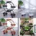 Round Plant Stands Indoor, Black, White & Copper