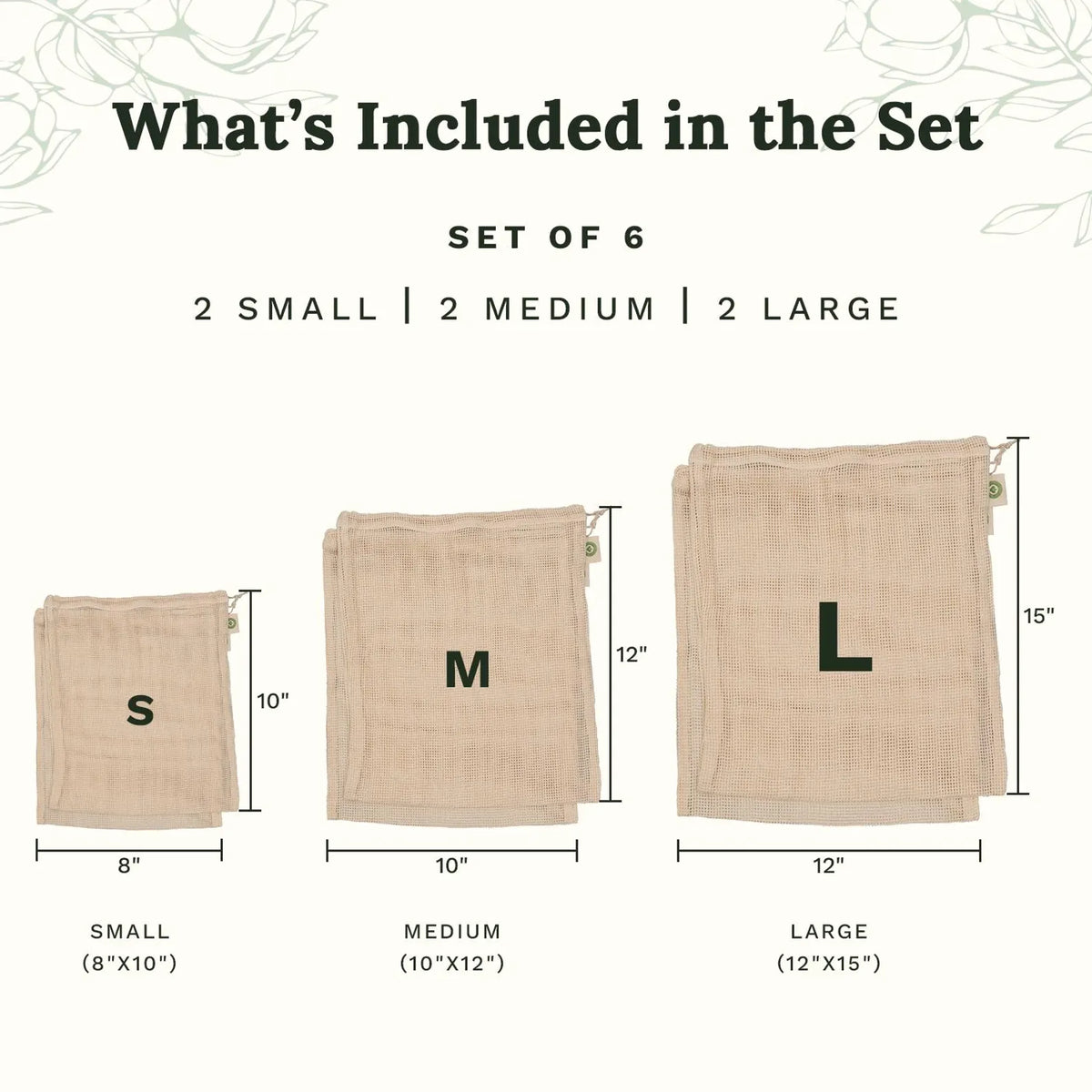 Organic Cotton Mesh Produce Bags