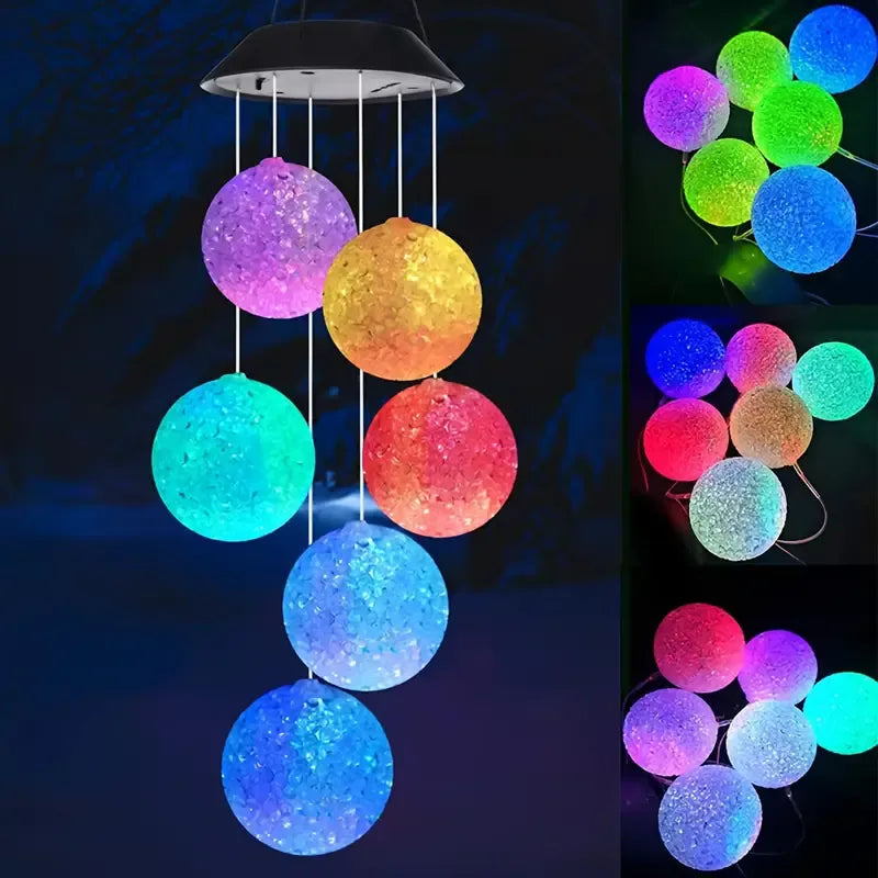 Solar Powered Wind Chimes,  Color Changing LED Lights