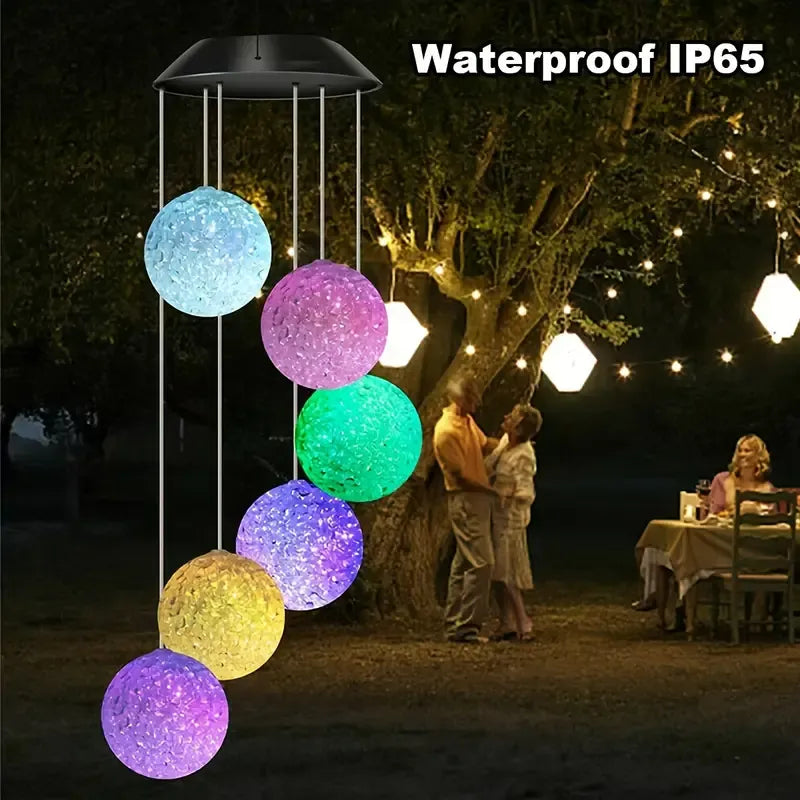 Solar Powered Wind Chimes,  Color Changing LED Lights