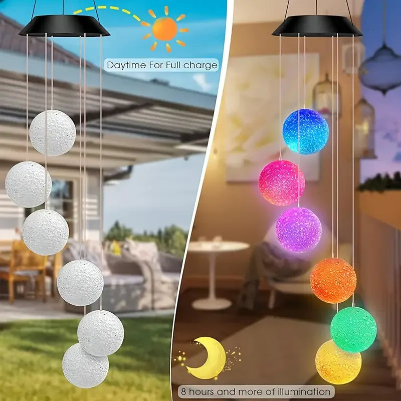 Solar Powered Wind Chimes,  Color Changing LED Lights