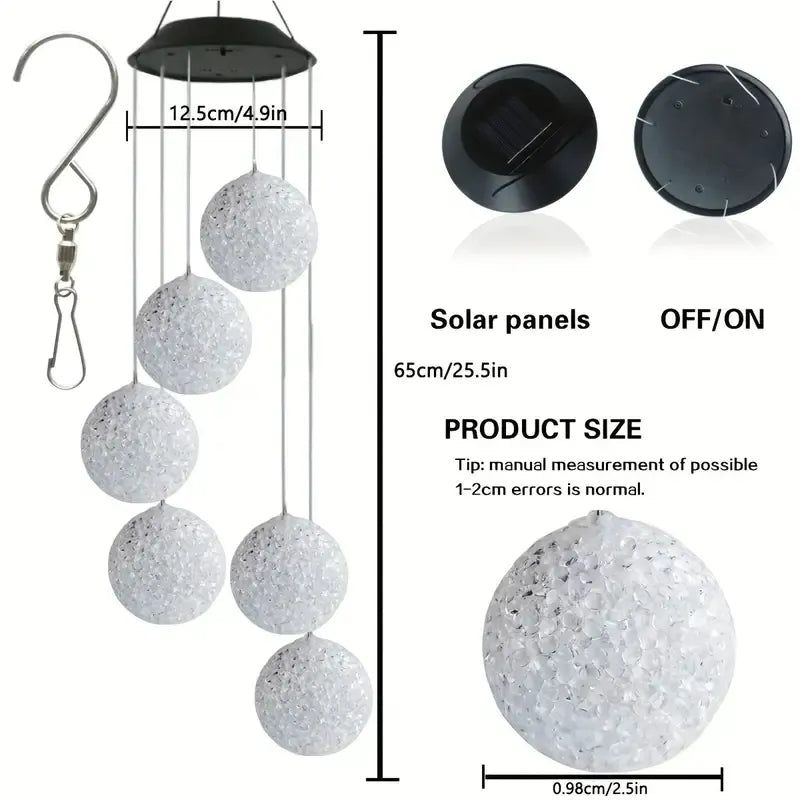 Solar Powered Wind Chimes,  Color Changing LED Lights