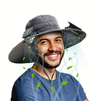 Solar fan Hat gray