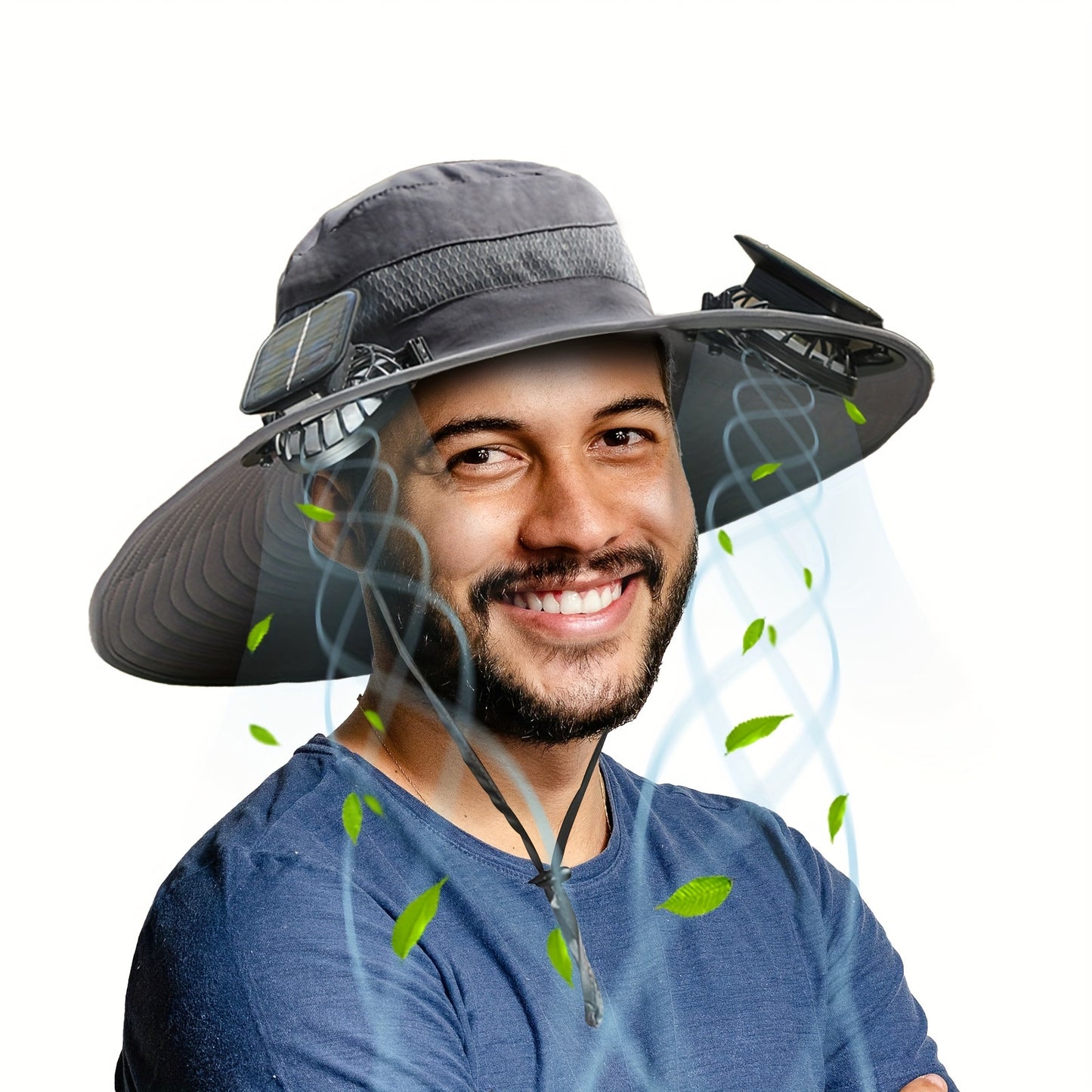 Solar fan Hat gray