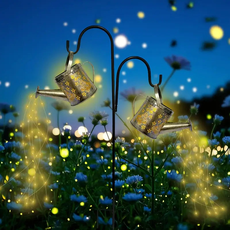Solar Watering Can with Cascading Lights